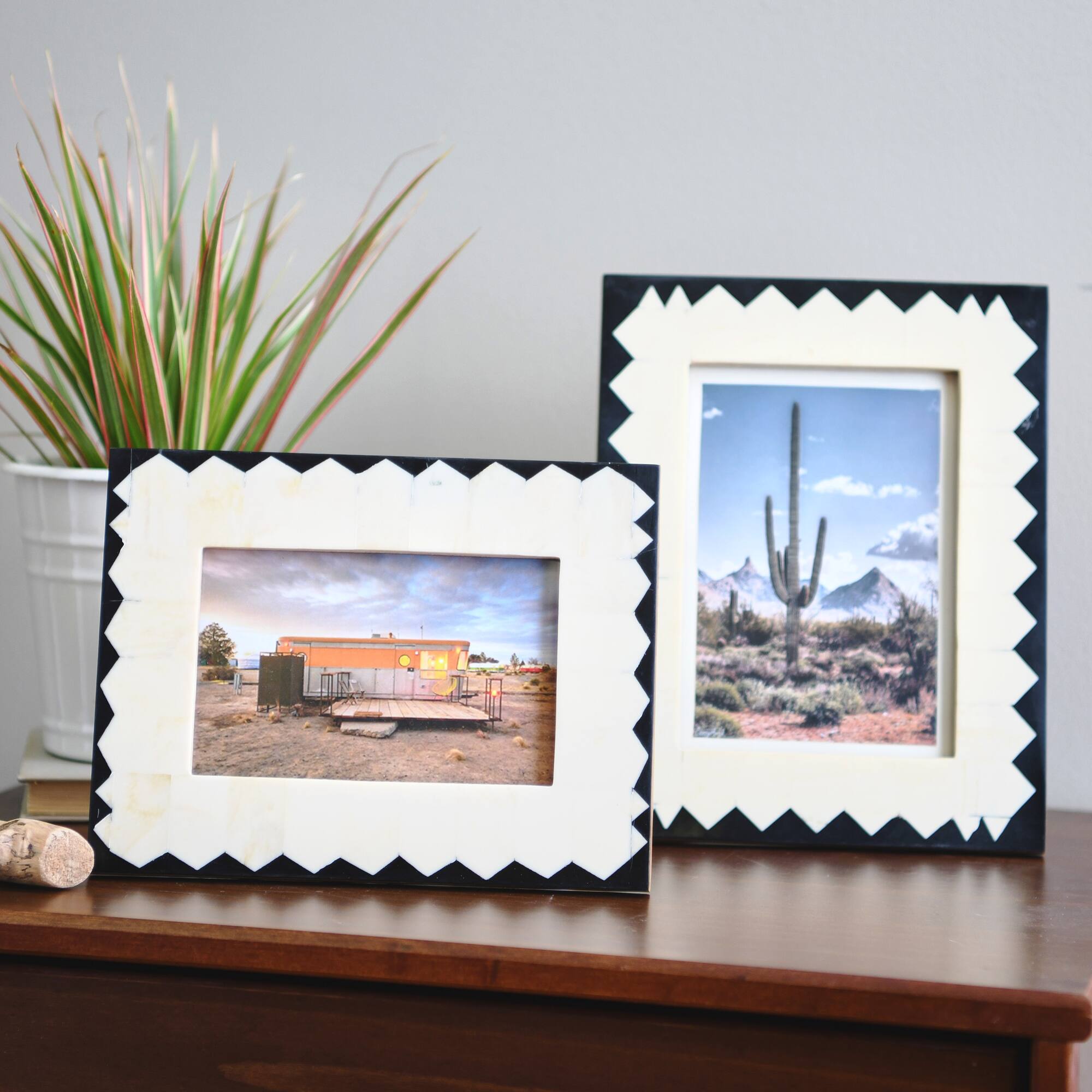 Hello Honey® 2 Pack Black & Cream Photo Frame